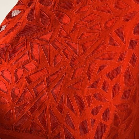 Babaton Aritzia Red Floral Mesh Design Top - Picture 4 of 6